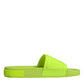 Green Rubber Slides Sandals Beachwear Shoes