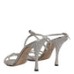 Silver Crystal Ankle Strap Sandals Shoes