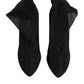 Black Silk Stretch Mesh Sock Boots Shoes