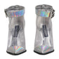 Silver Iridescent Pointed Short Boots Shoes