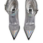 Silver Iridescent Pointed Short Boots Shoes