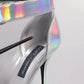 Silver Iridescent Pointed Short Boots Shoes