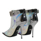 Shoes Silver Iridescent Pointed Short Boots