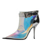 Shoes Silver Iridescent Pointed Short Boots