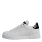 White Leather Classic Low Top Sneakers Shoes