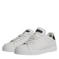 White Leather Classic Low Top Sneakers Shoes