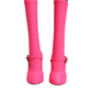 Pink Nylon Crystal Vally High Boots Shoes