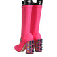 Pink Nylon Crystal Vally High Boots Shoes