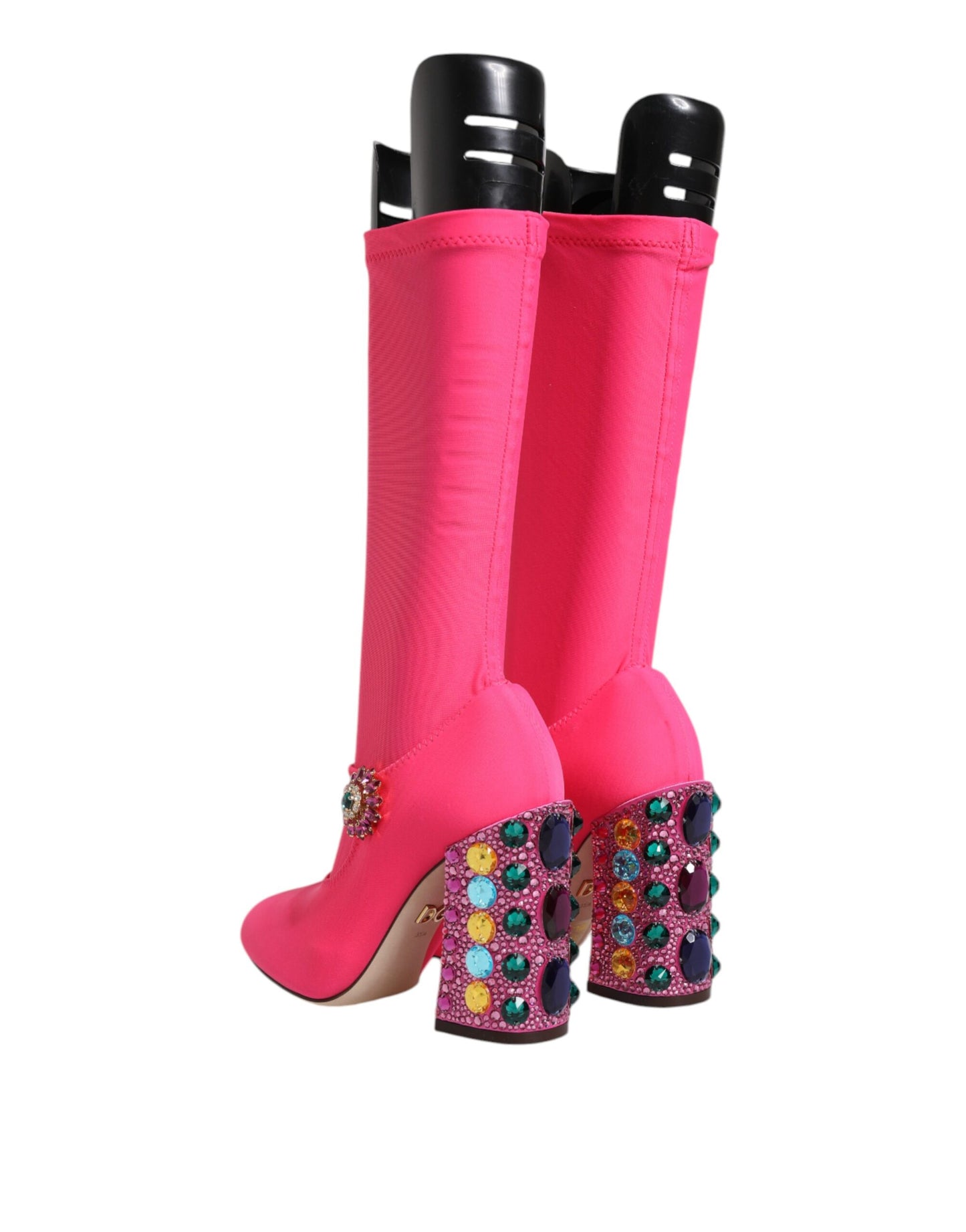 Pink Nylon Crystal Vally High Boots Shoes