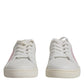 White Classic Calf Leather Sneakers Shoes