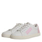 White Classic Calf Leather Sneakers Shoes