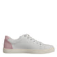 White Classic Calf Leather Sneakers Shoes