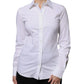 White Cotton Collared Long Sleeves Shirt Top