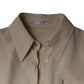 Beige Silk Blend Collared Button Down Top