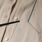 Beige Silk Blend Collared Button Down Top