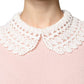 Pink Cashmere Collar Knitted Long Sleeves Top