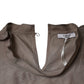 Brown Cotton Blend Short Sleeves Blouse Top