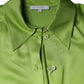 Green Viscose Long Sleeves Collared Blouse Top