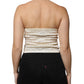 Off White Silk Sleeveless Buttoned Halter Top