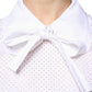 White Cotton Short Sleeves Collared Blouse Top