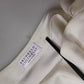 Beige Silk Ascot Collared Long Sleeves Top