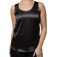 Black Silk Blend Sleeveless Tank Top