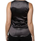 Black Silk Blend Sleeveless Tank Top