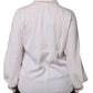 White Rabbit Patch Silk Collared Blouse Top