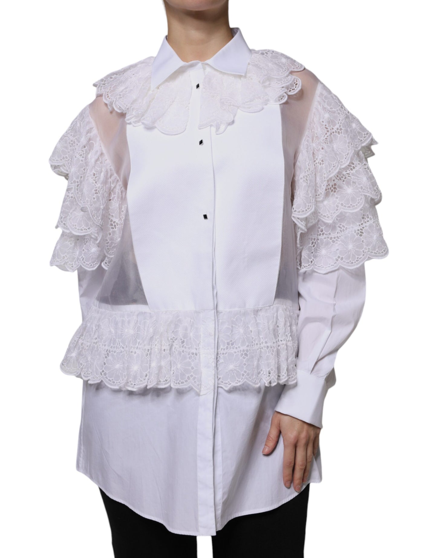 White Cotton Poplin Shirt Dress Blouse Top