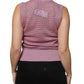 Pink Mesh See Through Sleeveless Tank Top