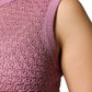 Pink Mesh See Through Sleeveless Tank Top