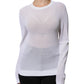 White Mesh See Through Long Sleeves Top