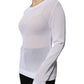 White Mesh See Through Long Sleeves Top