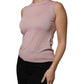 Pink Cashmere Knitted Sleeveless Tank Top