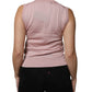 Pink Cashmere Knitted Sleeveless Tank Top