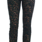 High Waist Floral Lace Slim Trousers