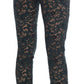 High Waist Floral Lace Slim Trousers