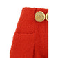 2 Pkts Btn Escargot Belted Tweed Shorts