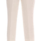 Elegant White Capri Pants - Cotton & Silk Blend