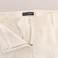 Elegant White Capri Pants - Cotton & Silk Blend