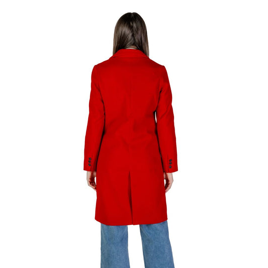 Red Polyester Jackets & Coat