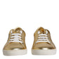 Gold Leather Logo London Men Sneakers Shoes