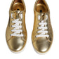 Gold Leather Logo London Men Sneakers Shoes