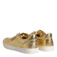 Gold Leather Logo London Men Sneakers Shoes