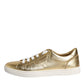 Gold Leather Logo London Men Sneakers Shoes