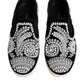 Black Embellished London Men Slip On Shoes