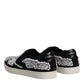 Black Embellished London Men Slip On Shoes