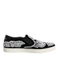 Black Embellished London Men Slip On Shoes