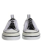 White Logo Canvas Low Top Men Sneakers Shoes