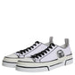 White Logo Canvas Low Top Men Sneakers Shoes